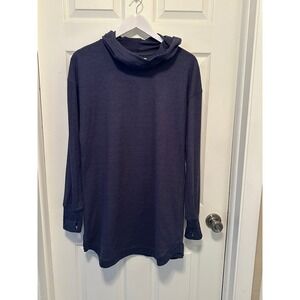 Tek Gear Women's Navy Blue‎ Hooded Tunic Sweatshirt Size M